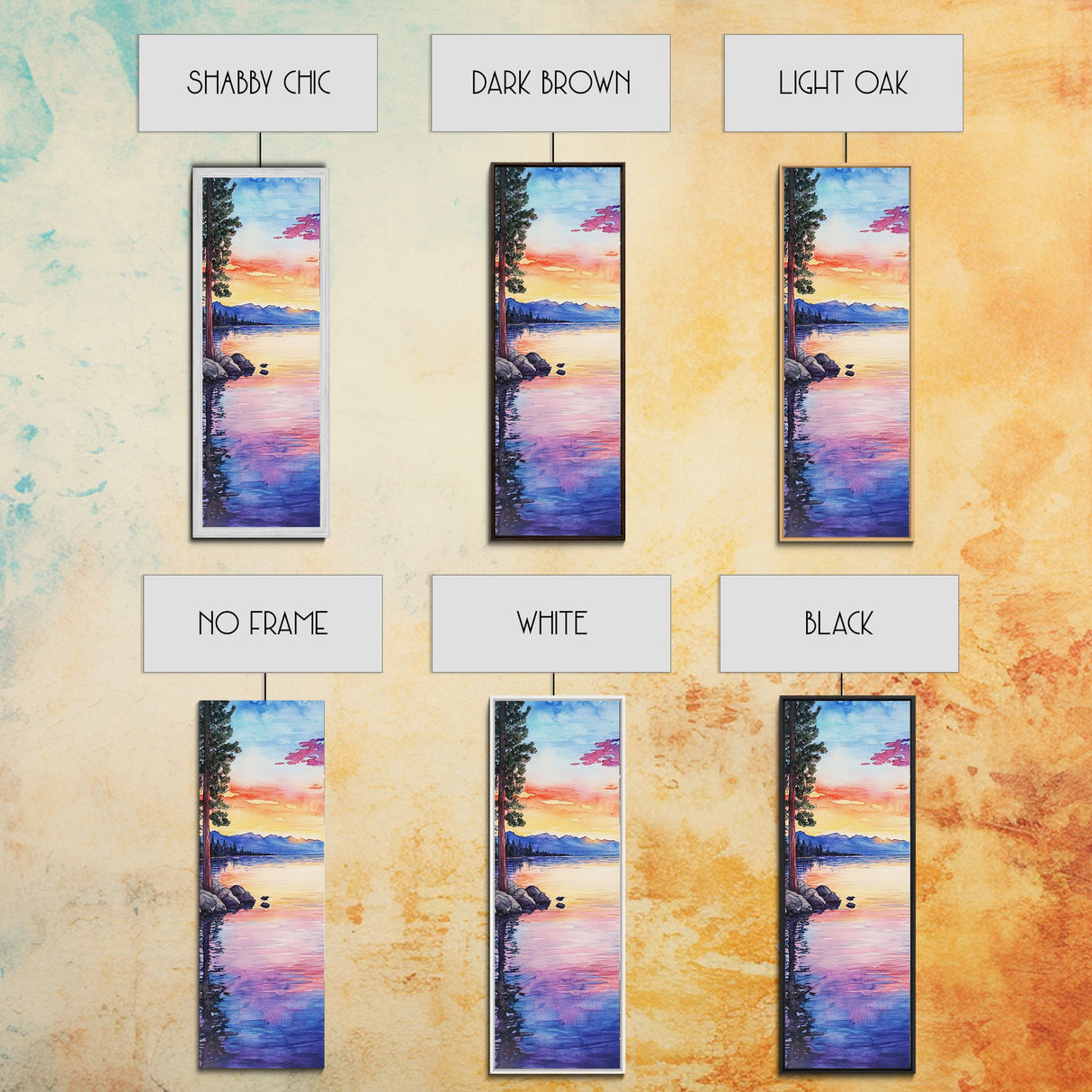 Canvas Print Lake Tahoe Art Coastal Landscape Sunset Wall Art Nautical Decor Horizontal Wall Art Living Room Art Christmas Gift