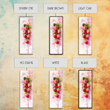 Strawberries Watercolor Painting Framed Canvas Print, Whimsical Kitchen Art, Pink Fruit Rustic Vertical Wall Art, Gift Idea