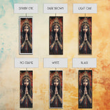 Goddess Prayer Painting Framed Canvas Print, Kerala Mural Art with Rich Red and Gold, Dark Angels Wall Art for Boho Bedroom Decor