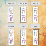 Watercolor Teeth Canvas Print, Dentist Office Vertical Wall Art, Vibrant Dental Art Print for Gift Ideas