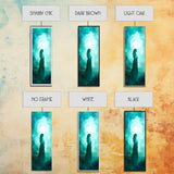 Moonlit Goddess Canvas Print Featuring Moody Woman Painting, Afrocentric Wall Art, And Above Bed Wall Art With Blue Green Hues