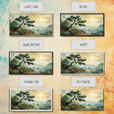 Mountain Landscape Pine Tree Canvas Print Nature Art Zen Wall Art Rustic Decor Horizontal Artwork Bedroom Above Couch Wall Art