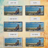 Coastal Cowgirl Framed Canvas Print Coastal Landscape Art Nautical Decor Ocean View Art Horizontal Wall Art Above Bed Wall Art