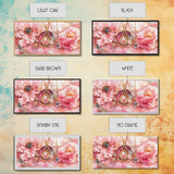 Pink Gemstone Jewelry Canvas Print, Feminine Elegant Artwork, Glamorous Rose Painting, Living Room Wall Art, Unique Decorative Gift