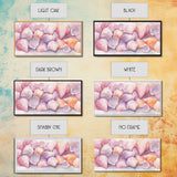 Coastal Seashell Canvas Print, Nautical Wall Art, Coastal Decor, Rustic Beach Art, Light Pink Shell Painting, Coastal Landscape Art Gift