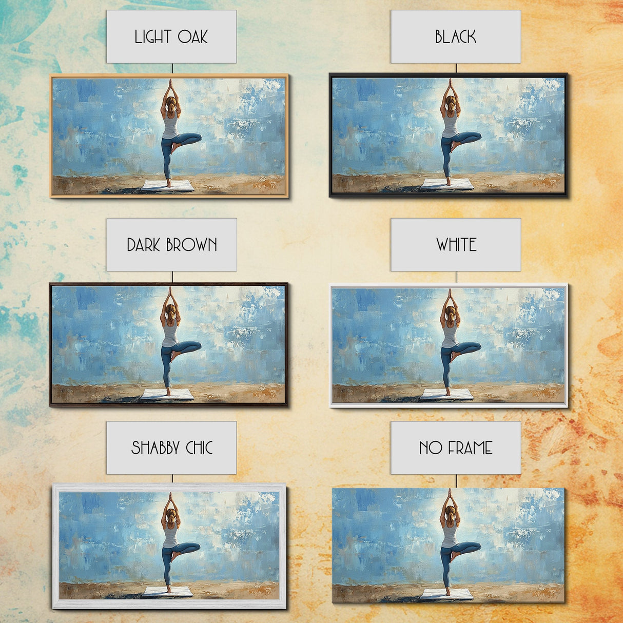 Yoga Tree Pose Canvas Print Zen Serenity Wall Art Minimalist Living Room Neutral Modern Home Decor Therapy Art Unique Gift Idea