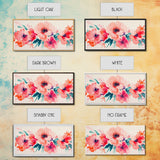 Bright Wildflower Canvas Print | Pink Orange Botanical Art | Nature Inspired Wall Decor | Living Room Framed Artwork | Unique Gift Idea