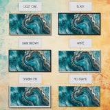 Turquoise Geode-Inspired Canvas Print, Mosaic Wall Art, Teal Wall Art, Abstract Coastal Art, Panoramic Art, Wide Wall Art, Coastal Decor