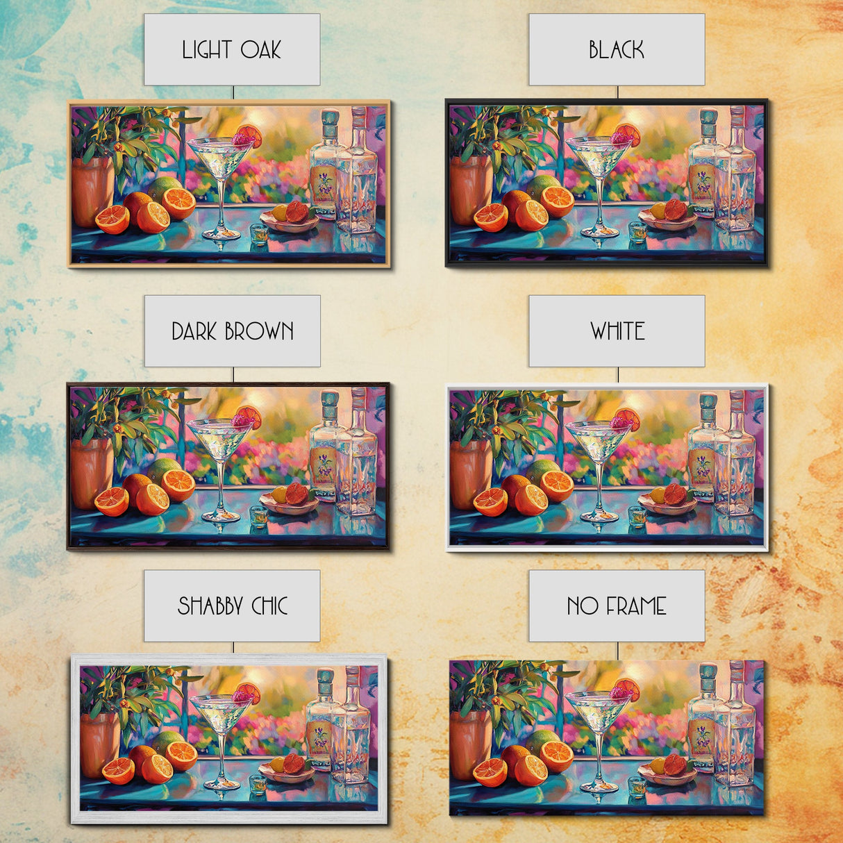 Citrus Cocktail Canvas Print Bright Bar Wall Art Vibrant Foodie Home Decor Kitchen Gift Idea Tropical Drinks Modern Party Art Unique