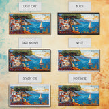 Coastal Sailboat Scene Mosaic Canvas Print - Nautical Decor Seascape Painting - Rustic Fall Wall Art Above Sofa Coastal Home Art