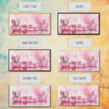 Makeup Brushes Still Life Canvas Print Light Pink Wall Art Dorm Decor Wabi Sabi Art Gift Idea Living Room or Vanity Artwork