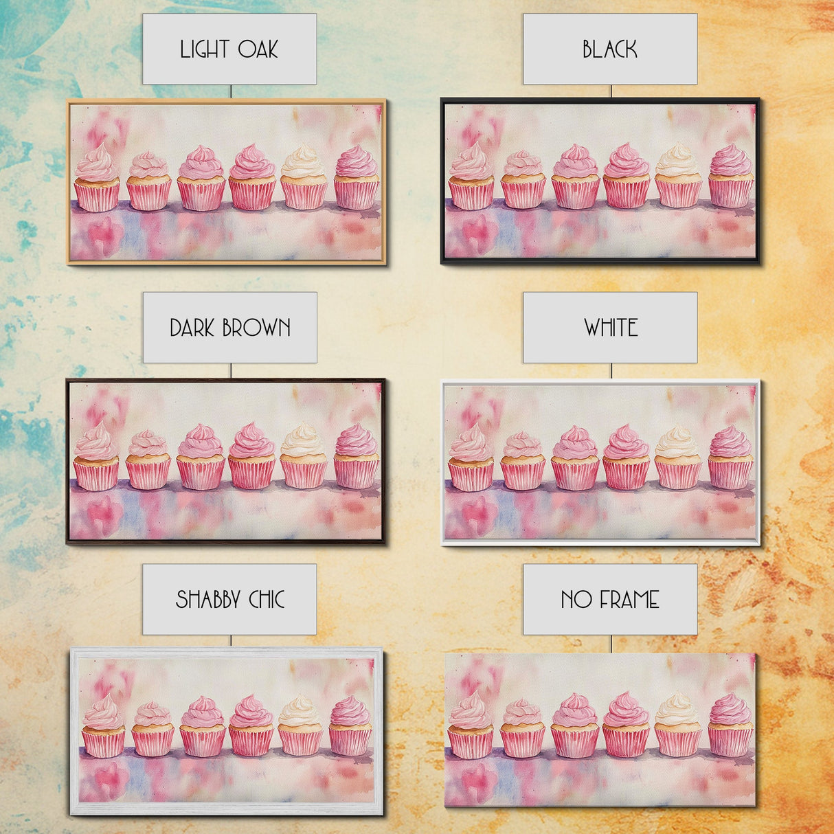 Whimsical Cupcake Canvas Print Pastel Pink Kitchen Art Light Pink Wall Art Food Review Kitchen Decor Gift Idea For Her