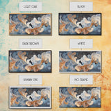 Swirling Blue Orange Canvas Print, Geometric Wall Art Nautical Rustic Decor, Moody Abstract Artwork Idea Horizontal Living Room Design