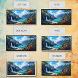 Waterfall Paradise Canvas Print Hawaii Art Coastal Wall Art Above Sofa Decor Rustic Landscape Painting Living Room Art Gift Idea