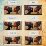 Bold African Women Framed Canvas Print, Afrocentric Art Wall Decor, Moody Bedroom Art, Unique Living Room Art Gift Idea