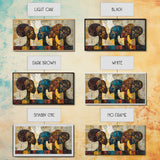 Afrocentric Geometric Art Framed Canvas Print, African Wall Decor, Bold Living Room Art, Unique Therapy Gift Idea Him Her