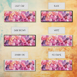 Gemstone Painting Canvas Print with Whimsical Crystal Colors, Gift Idea with Pink Orange Wall Art Accents, Boho Vertical Art