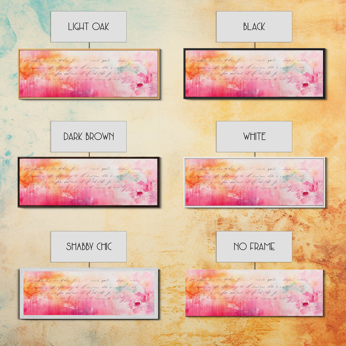 Abstract Script Canvas Print Pink Orange Wall Art Light Pastel Decor Modern Bedroom Artistic Boho Minimalist Horizontal Art
