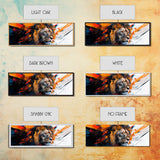 Vibrant Lion Abstract Framed Canvas Print, Lion Wall Art, Colorful Painting, Rustic Wall Art, Gift Idea, Above Couch Art, Living Room Decor