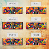 Vibrant Canvas Print of Colorful Abstract Elephant Wall Art, African Art, Whimsical Living Room Art, Boho Art, Horizontal Wall Art
