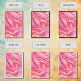 Flowing Abstract Pink Wave Art Framed Canvas Print | Feminine and Minimalist Bedroom or Living Room Aesthetic | Whimsical Art Decor