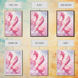 Watercolor koi fish painting in vibrant pink tones, perfect bedroom decor, framed canvas print, whimsical art above bed wall art