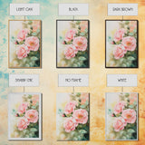 Soft and romantic watercolor roses, framed canvas print, rose painting, botanical prints, perfect floral wall art for bedroom or living room