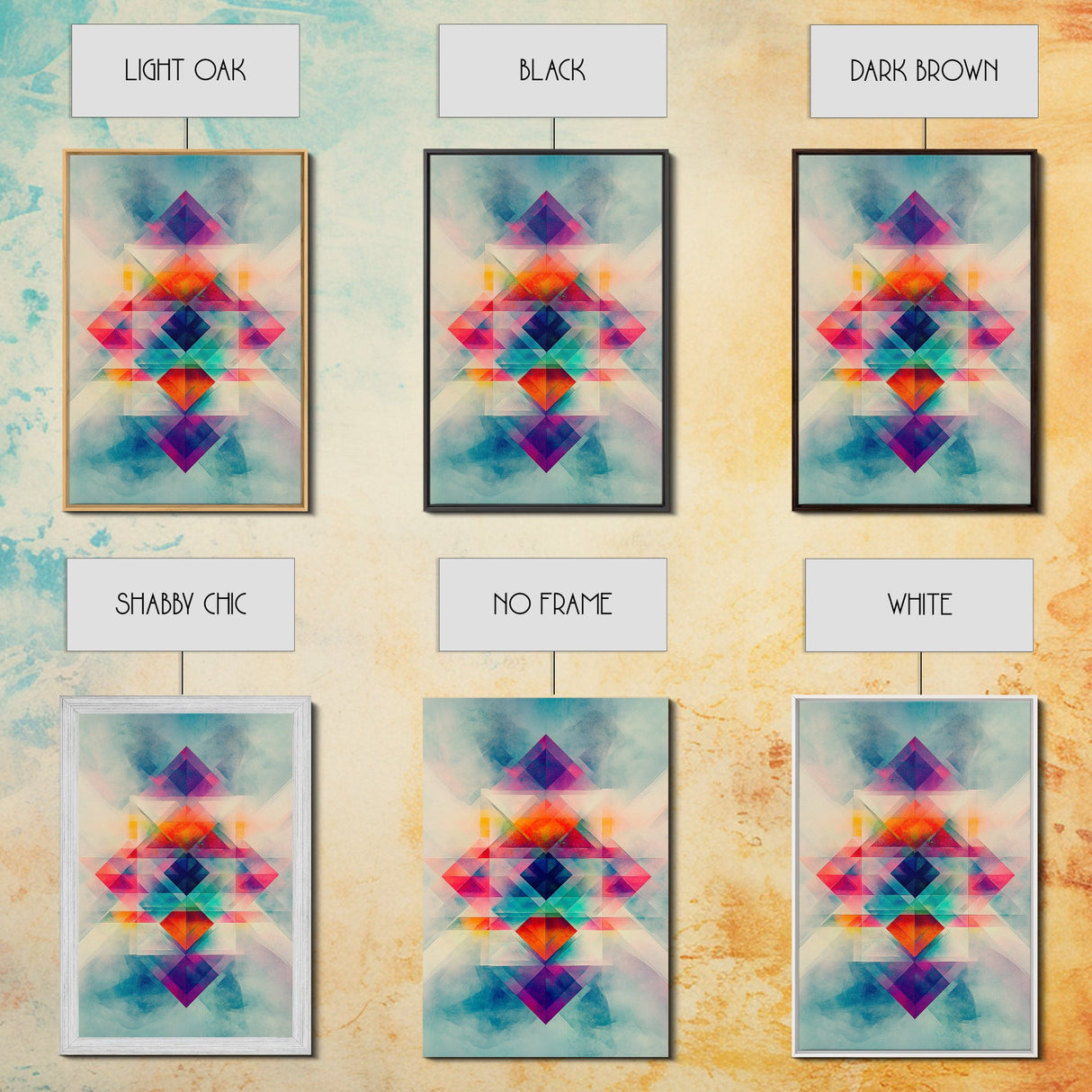 Sacred Geometry Art Framed Canvas Print Sacred Patterns Wall Decor Moody Abstract Geometric Wall Art Living Room Zen Artwork Gift
