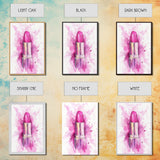 Pink Lipstick Canvas Print Whimsical Art Pink Abstract Artwork Living Room Wall Art Wabi Sabi Painting Light Pink Dorm Decor