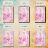 Pink Crystal Chandelier Canvas Print | Romantic Light Decor | Rustic Wall Art | Elegant Bedroom Art | Above Bed Wall Art | Farmhouse Decor