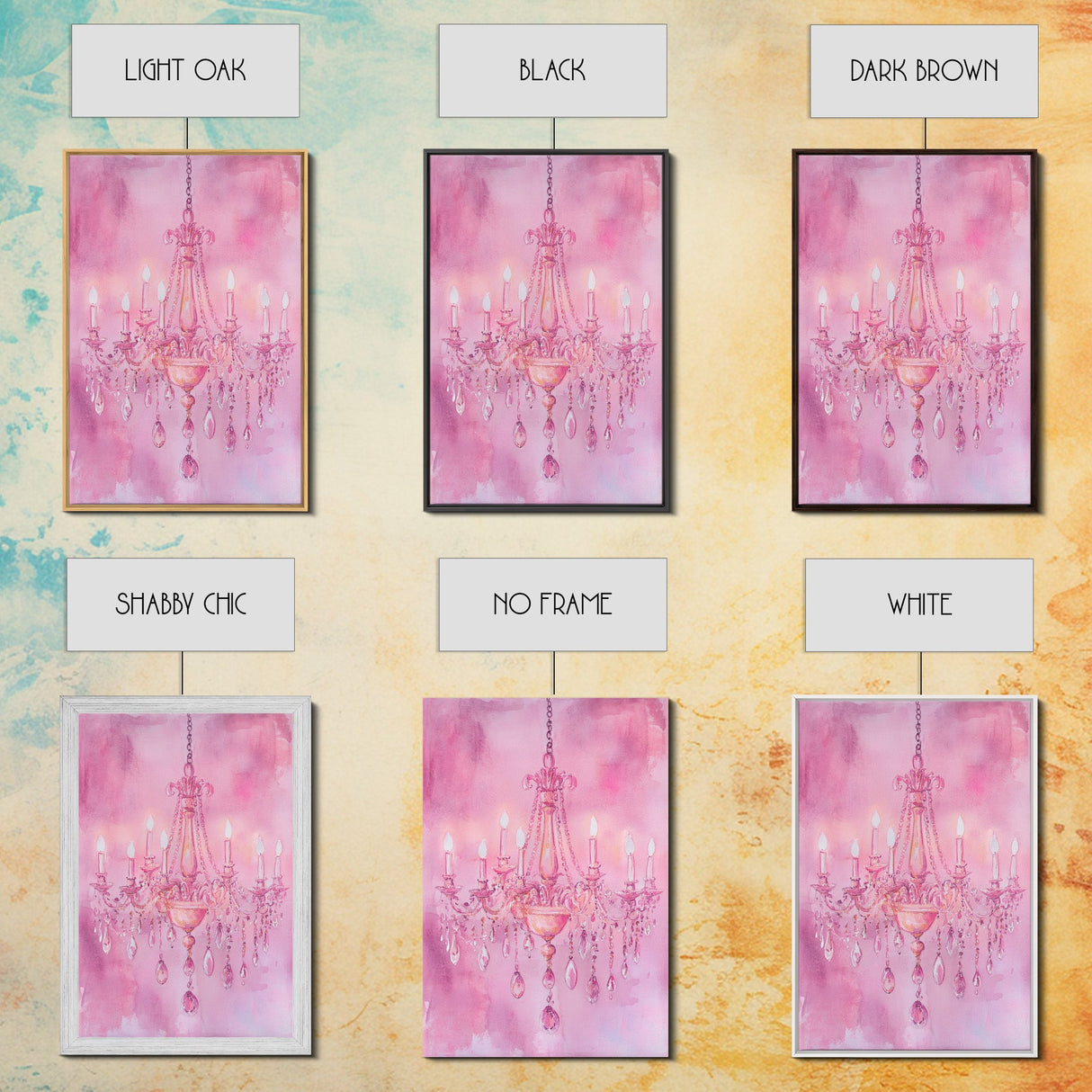 Elegant Pink Chandelier Canvas Print | Romantic Light Wall Art | Rustic Wall Decor | Bedroom Accent | Above Sofa Art | Farmhouse Vibe