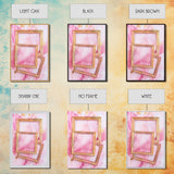 Golden Frames on Pink Canvas Print | Abstract Minimalist Wall Art | Rustic Gold Decor | Wabi Sabi Aesthetic | Living Room Accent | Gift Idea