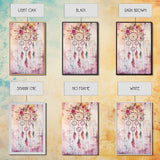 Dreamcatcher with Roses Framed Canvas Print Boho Bedroom Art Botanical Prints Pink Wall Art Light Pink Home Decor Wildflower Painting