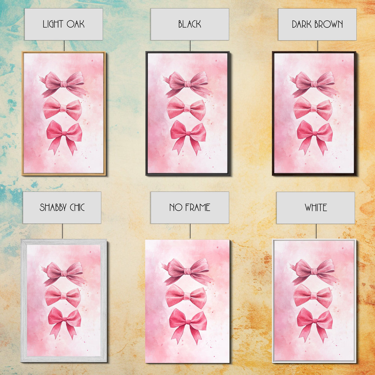 Pink Ribbon Trio Canvas Print, Feminine Wall Art, Light Pink Wall Art, Gift Idea for Her, Whimsical Art, Minimalist Art, Bedroom Wall Decor