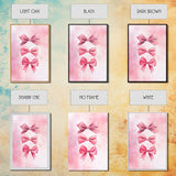 Pink Ribbon Trio Canvas Print, Feminine Wall Art, Light Pink Wall Art, Gift Idea for Her, Whimsical Art, Minimalist Art, Bedroom Wall Decor