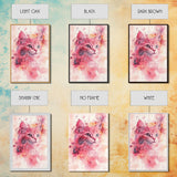 Pink Cat Portrait Canvas Print, Whimsical Art, Feline Wall Art, Light Pink Wall Art, Bedroom Art, Artistic Decor, Gift Idea for Cat Lovers