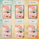 Japanese Fan Art Canvas Print Cherry Blossom Painting Chinoiserie Wall Art Boho Decor Vertical Wall Art Gift Idea Original