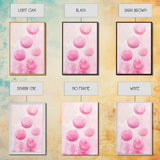 Cute pink macarons whimsical kitchen framed canvas print food review dessert art playful pastel decor cozy gift idea fun wall art