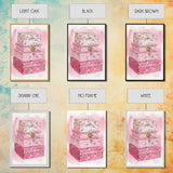 Floral stackable decorative boxes framed canvas print chic boho decor whimsical rustic art idea cozy wall decor charming bedroom addition