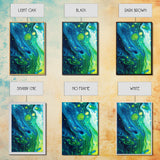 Blue and Green Abstract Canvas Print, Stunning Geometric Wall Art Ideal for Nautical Decor or Contemporary Above Couch Wall Art