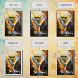Golden Olive Martini Canvas Print with Rustic Cocktail Art Perfect Kitchen Decor, Espresso Martini Wall Art