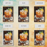 Lemon Whiskey Drink Canvas Print | Bar Kitchen Wall Art | Decor Martini Painting | Living Room Gift Idea for Him Art Print
