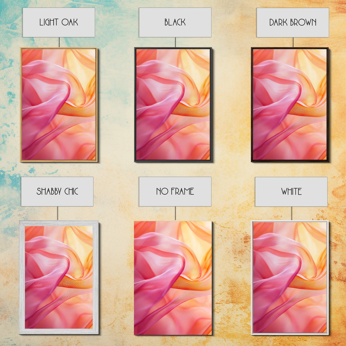 Sheer Pink and Orange Canvas Print with Light Pink Wall Art Aesthetic and Minimalist Zen Decor for Bedroom or Guest Room
