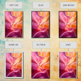 Fluid Pink Orange Canvas Print Featuring Bright Abstract Art Nouveau Style, Perfect Living Room Wall Art and Wabi Sabi Aesthetic