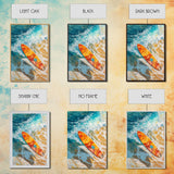 Surfboard Ocean Canvas Print with Coastal Landscape Art and Nautical Beach Decor for Summer Living Room or Bedroom Wall
