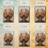 Intricate Human Brain Anatomy Framed Canvas Print Science Art Therapy Decor Unique Wall Art Guest Room Office Gift