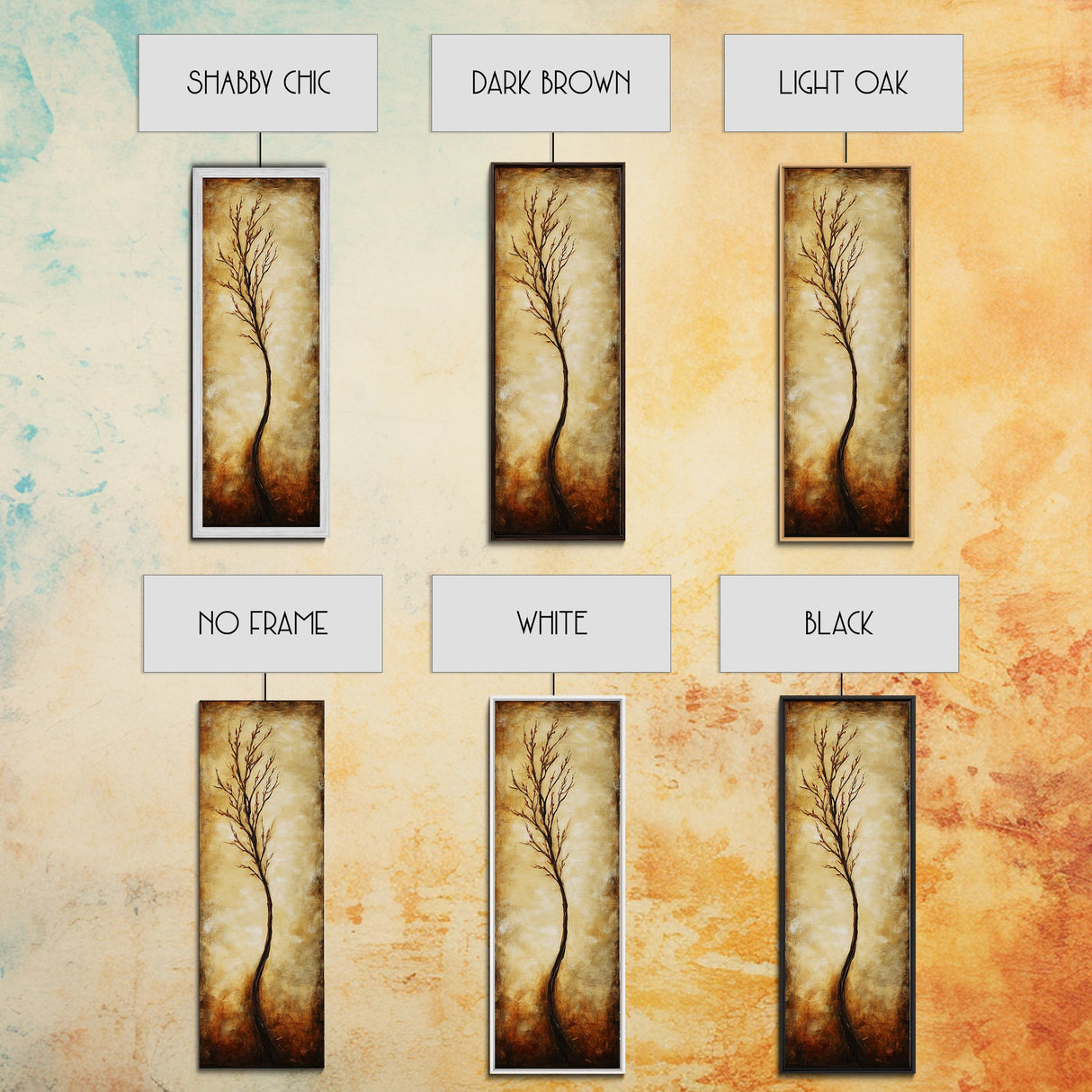 Minimalist Tree, birch tree painting, rustic wall art, farmhouse art, wabi sabi wall art, framed canvas print, vertical wall art