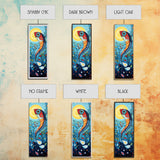 Koi Fish Fantasy, koi fish painting, whimsical art, framed canvas print, vibrant wall art, long narrow wall art,  tall skinny art