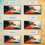 Coastal Road, southwest wall art, rustic decor, coastal landscape art, boho art, panoramic painting, gift idea for him, Canvas Print