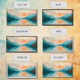 Sunset Lake, lake Tahoe art, framed canvas print, pink orange wall art, horizontal wall art, seascape painting, coastal decor
